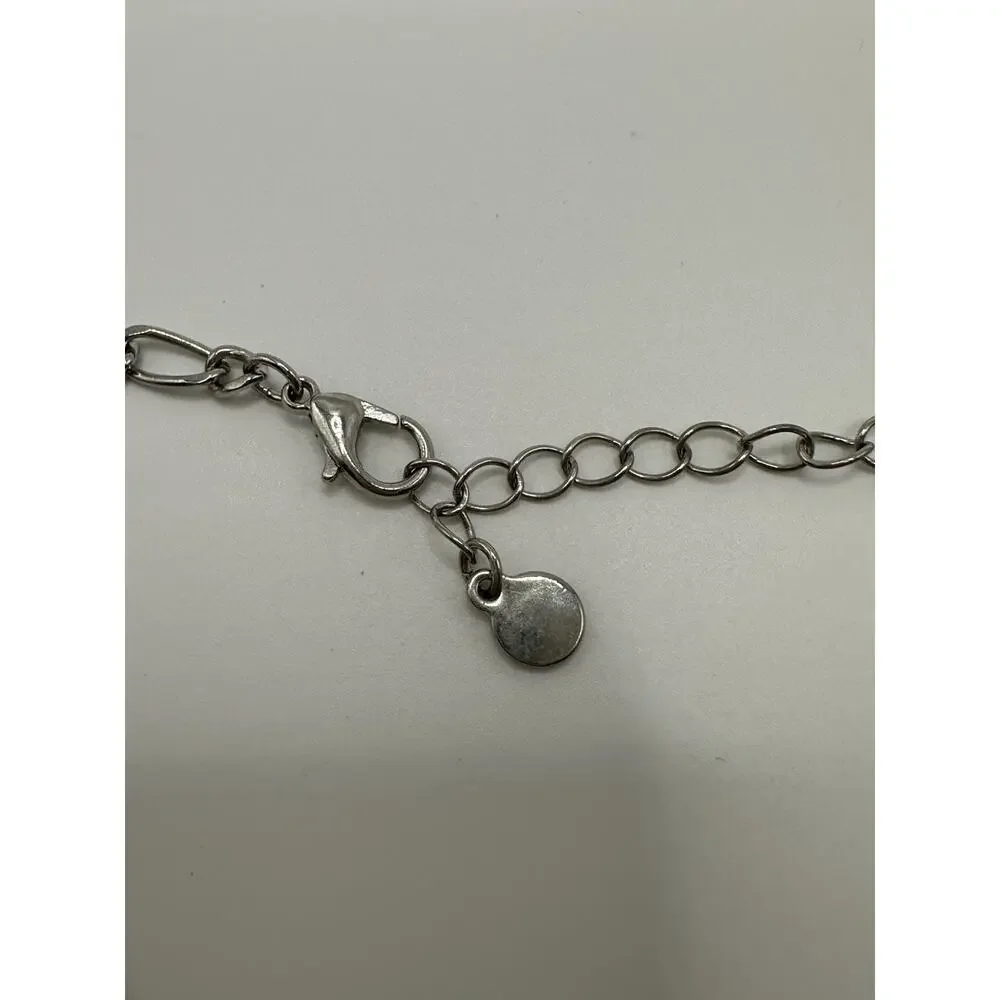 Silver Tone Chain Anklet With Butterfly Charms 8.5”
